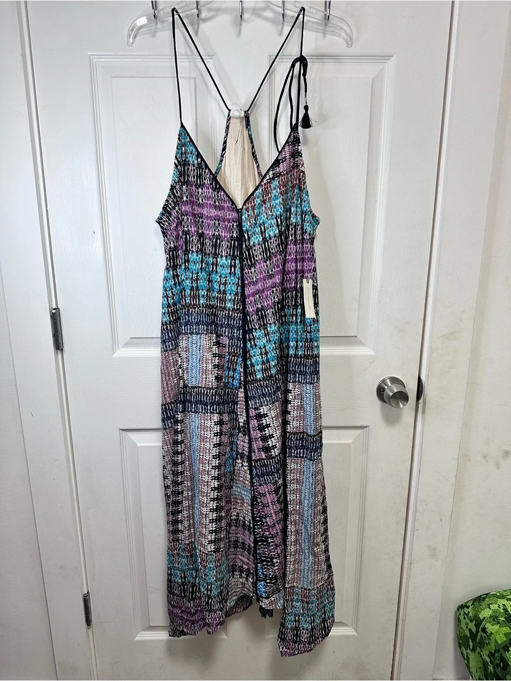 Anthropologie Multicolor Printed Maxi Dress in Pink, Teal, Black